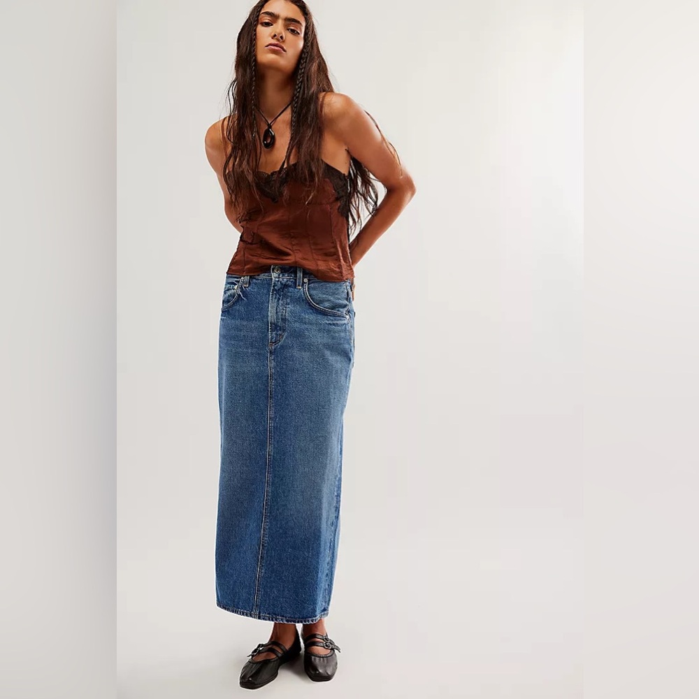 Citizens Of Humanity Blue Denim Maxi Skirt